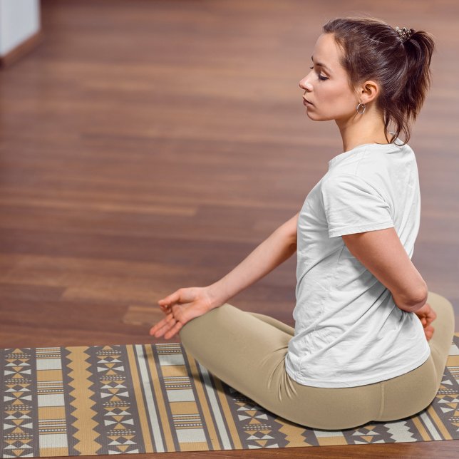Tapis De Yoga brun aztèque (Créateur téléchargé)