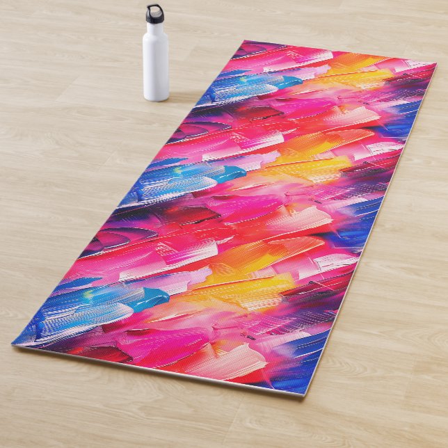 Tapis De Yoga brush strokes 2 pattern (En situation)