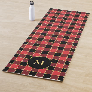 Tapis De Yoga Buffalo Check Motif Monogramme Couleurs personnali