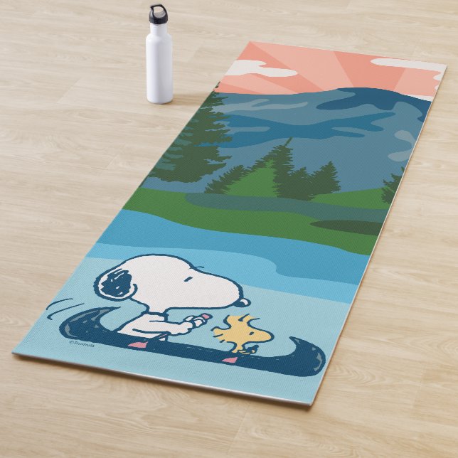 Tapis De Yoga cacahuètes | Canoë Snoopy & Woodstock (En situation)