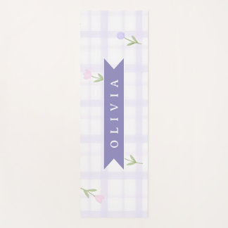 Tapis De Yoga Cadeau personnalisé avec lavande à carreaux florau