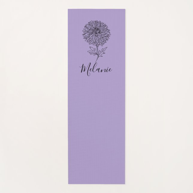 Tapis De Yoga Cadeau personnalisé septembre Aster Flower pour la (Devant)