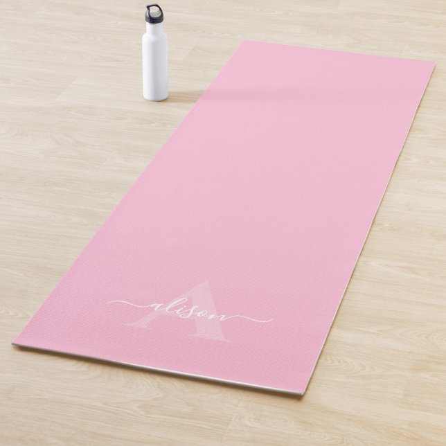 Tapis De Yoga Calligraphie de monogramme féminin script (Créateur téléchargé)