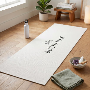 Tapis De Yoga Calligraphie noir et blanc Douche nuptiale