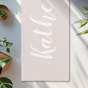 Tapis De Yoga Calligraphie rose poussiéreuse Nom Yoga Mat