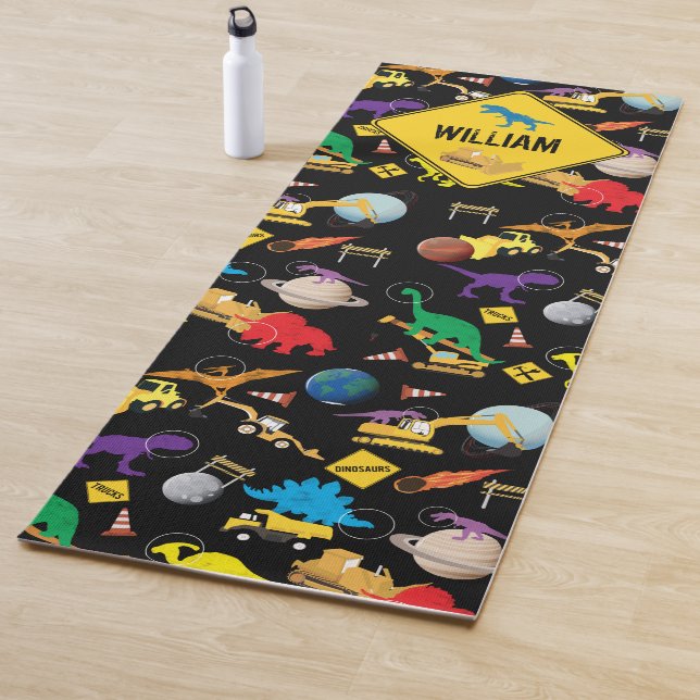 Tapis De Yoga Camions de construction Astronaut Dinosaures dans  (En situation)