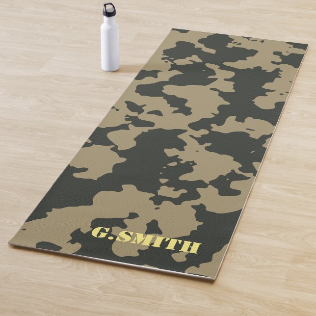 Tapis De Yoga Camouflage Brown vert. Camo ton (En situation)