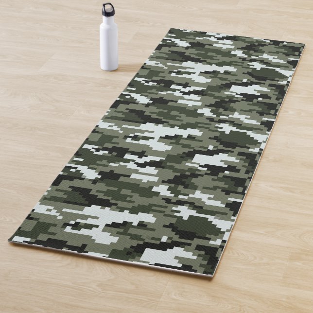 Tapis De Yoga Camouflage urbain numérique à 8 bits / Camo (En situation)