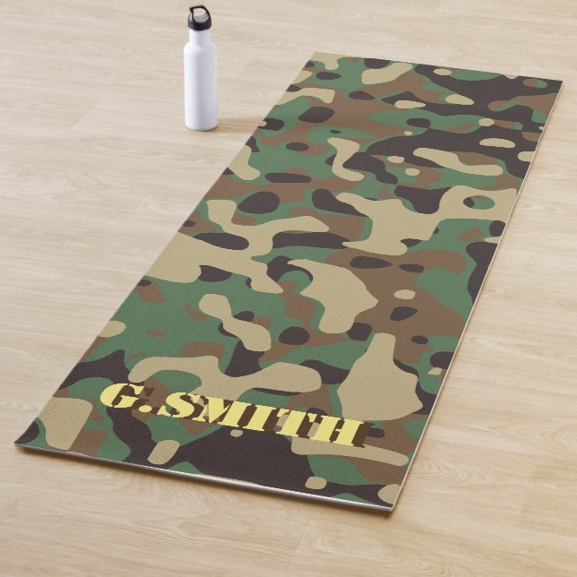 Tapis De Yoga Camouflage vert et Brown. Camo ton (En situation)
