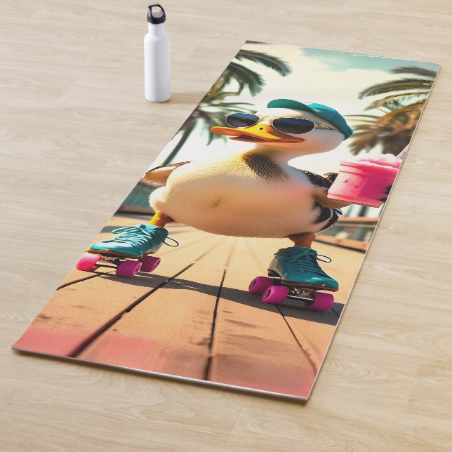 Tapis De Yoga Canard Rétro Drôle à Roulettes d'Été (En situation)