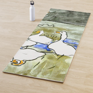 Tapis De Yoga Canards et oies de style Art nouveau néerlandais