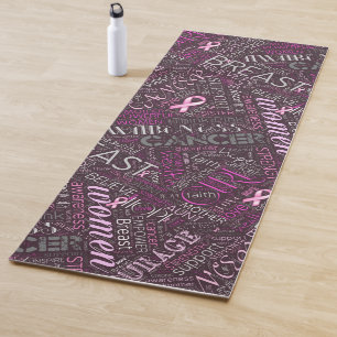 Tapis De Yoga Cancer du sein Sensibilisation Mot Cloud ID261