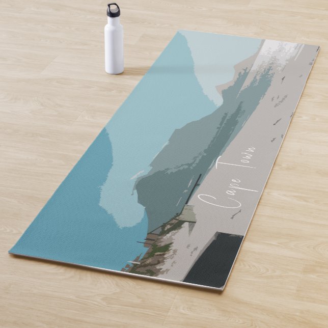 Tapis De Yoga Cape Town Table Mountain Ocean Sketch (En situation)