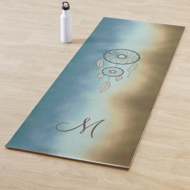 Tapis De Yoga Capteur de rêve mystique Monogramme Yoga Mat (En situation)