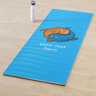 Tapis De Yoga Caricature de poisson Yin Yang