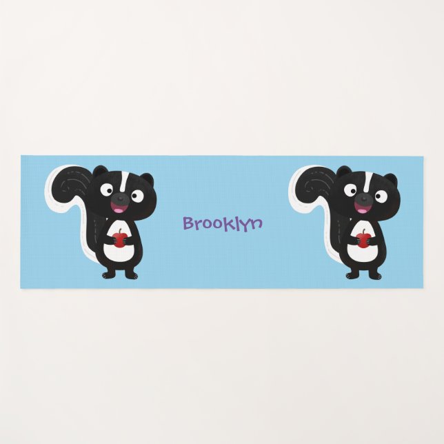 Tapis De Yoga Caricature de skunk jote happy (Devant (Horizontal))