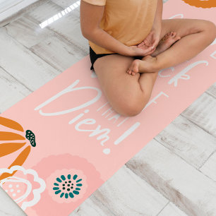 Tapis De Yoga Carpe Le Heck De Ce Diem Floral Abstrait