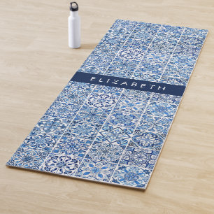 Tapis De Yoga Carreaux méditerranéens, Portugais, Azulejo, Votre