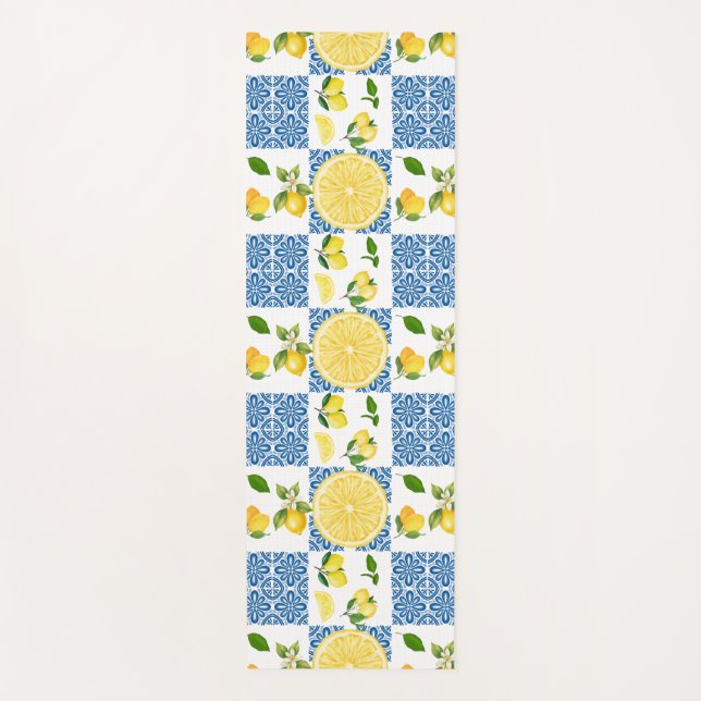 Tapis De Yoga Carrelage Motif Pays Français Méditerranéen au Cit (Devant)