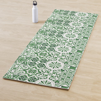 Tapis De Yoga Carrelage vert imprimé Italie Grèce tendance