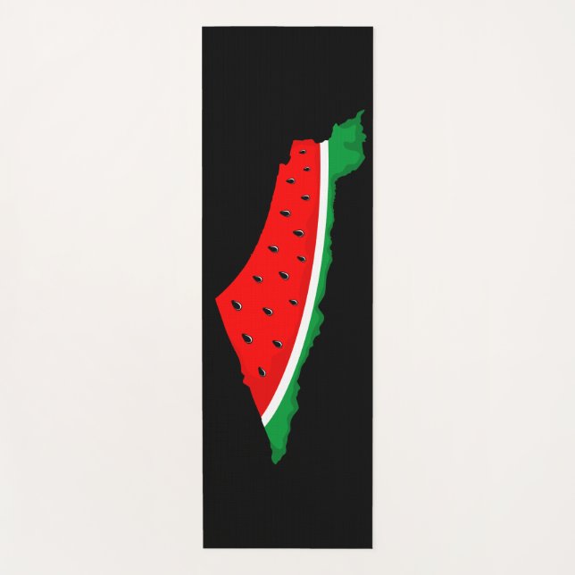 Tapis De Yoga Carte de Palestine Watermelon Symbole de la libert (Devant)