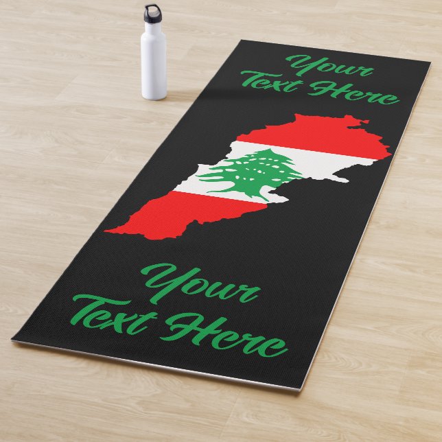 Tapis De Yoga Carte du Liban avec drapeau (En situation)