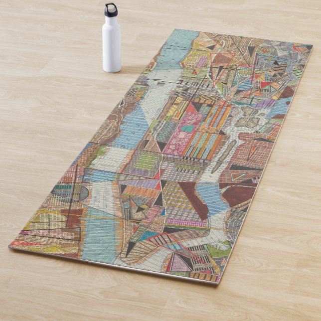 Tapis De Yoga Carte moderne de New York III (En situation)