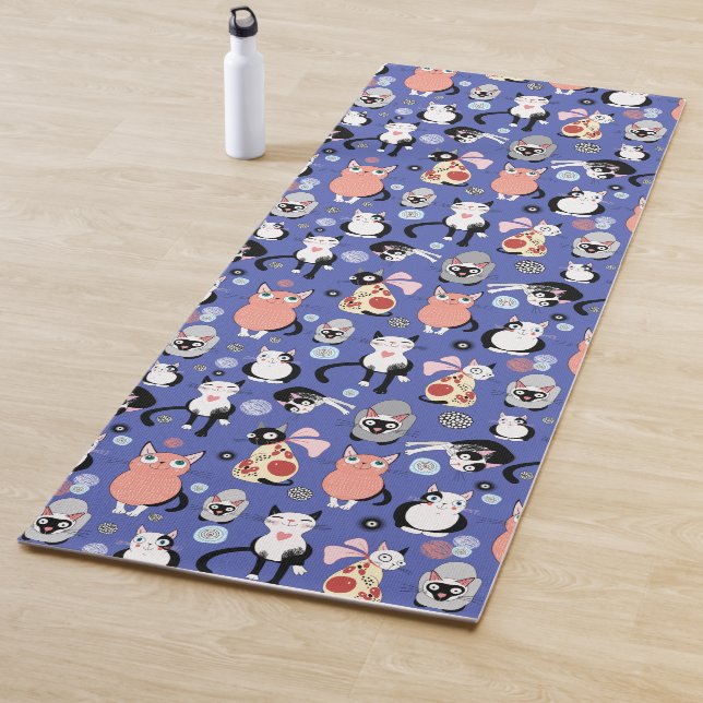 Tapis De Yoga Cartographie amusante Chats Yoga Mat (En situation)