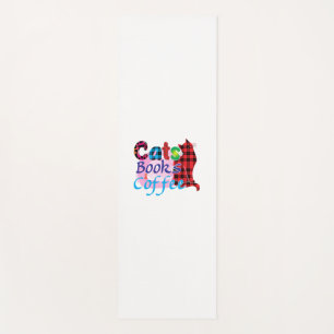 Tapis De Yoga Cat Art Chats Livres Coffee_2