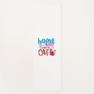 Tapis De Yoga Cat Art Home Est Là Où Mon Chat Est