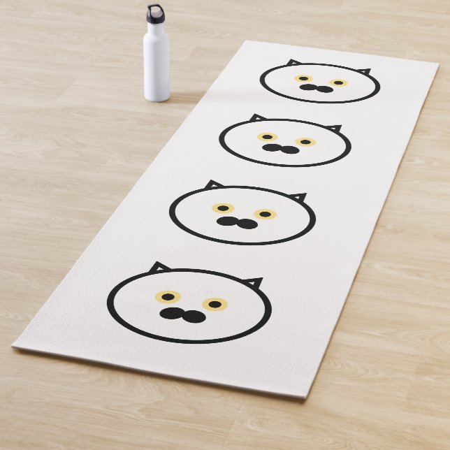 TAPIS DE YOGA CAT MUSTACHE CHAT MATS YOGA (En situation)