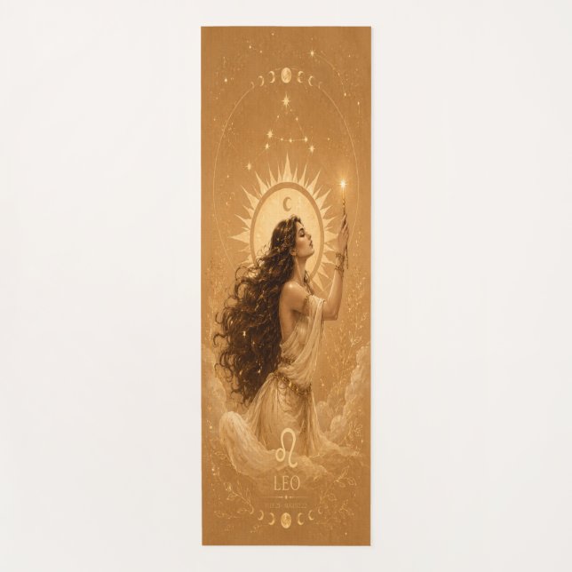 Tapis de Yoga Céleste du Zodiaque Lion (Devant)