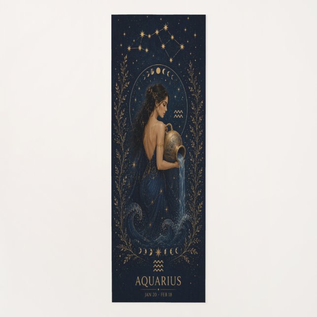 Tapis de Yoga Céleste du Zodiaque Verseau (Devant)
