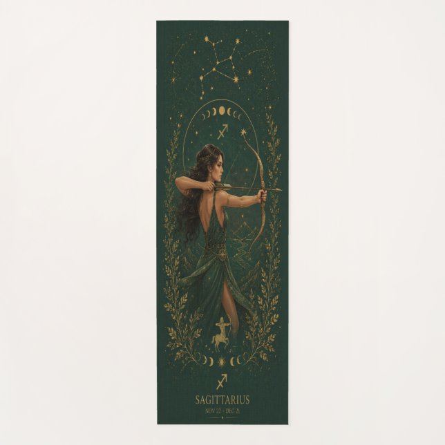 Tapis de Yoga Céleste Sagittaire Zodiaque (Devant)