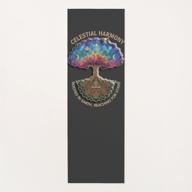 Tapis De Yoga Celestial Harmony Tree | Cosmic Meditation Mandala (Devant)