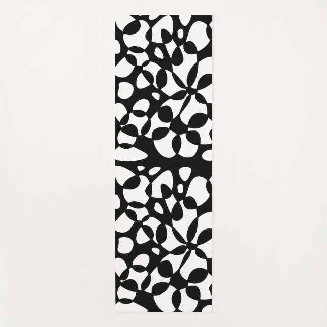 Tapis De Yoga Cells Abstraction Black White (Devant)