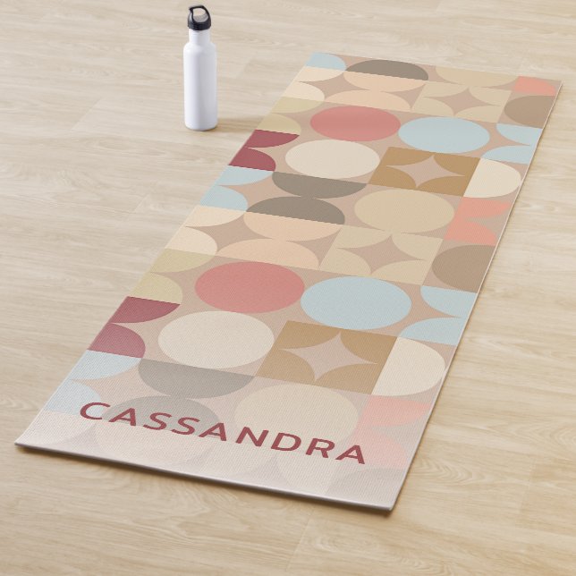 Tapis De Yoga Cercles Abstraits personnalisés Mod Fusion Pop Art (En situation)
