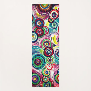 Tapis De Yoga Cercles colorés et torsades Art Abstrait original