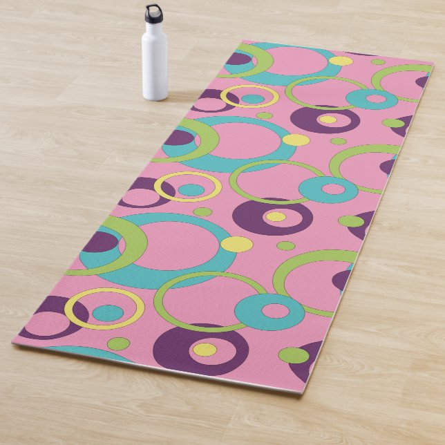 Tapis De Yoga Cercles roses funky Yoga Mat (En situation)