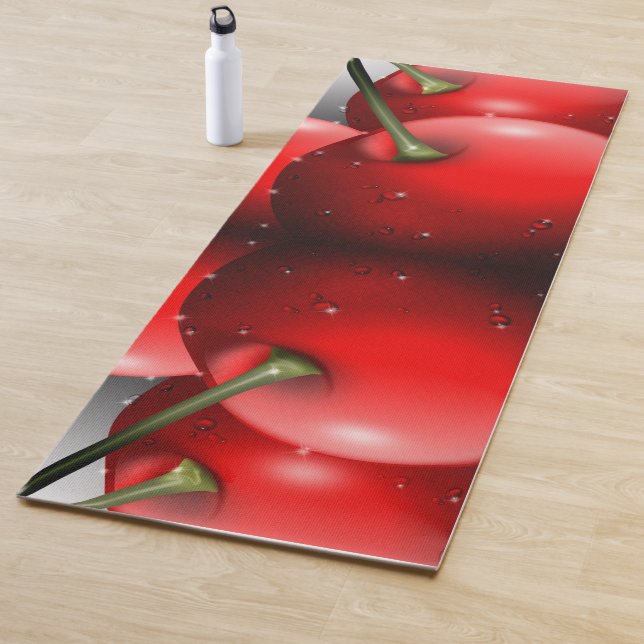 Tapis De Yoga Cerises avec gouttes de ragoût (En situation)