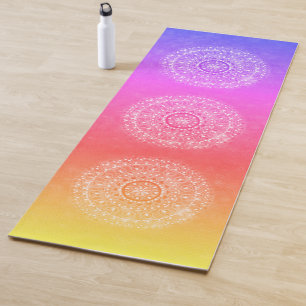 Tapis De Yoga Chakra Arc-en-ciel doux dégradé coloré Mandala Yog