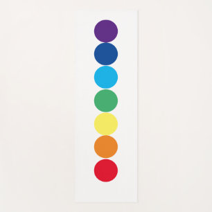 Tapis De Yoga Chakra blanc Rainbow Dot Yoga Mat