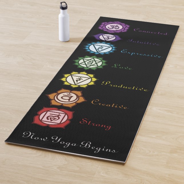 Tapis De Yoga Chakra Maintenant Yoga Commence Noir (En situation)