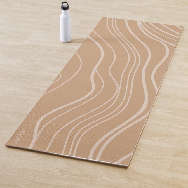Tapis De Yoga Chameau moderne Brown vague Personnalisé Yoga Mat (En situation)