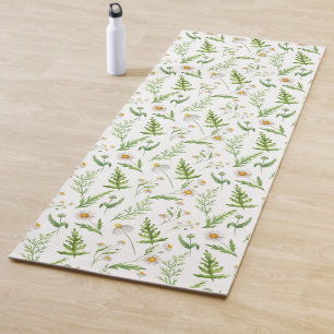 Tapis De Yoga Chamomile Fleur Botanique Rustique Motif