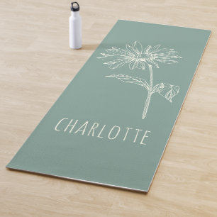 Tapis De Yoga Chamomille minimaliste Sage vert Nom