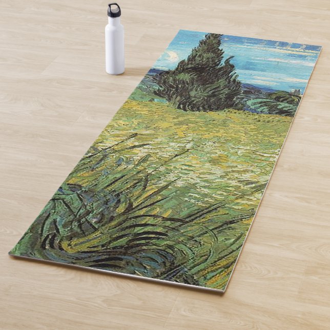 Tapis De Yoga Champ de blé vert Vincent van Gogh (En situation)
