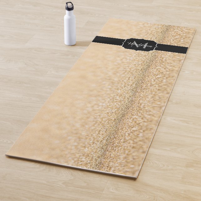 Tapis De Yoga Champagne or fausse parties scintillant scintille  (En situation)