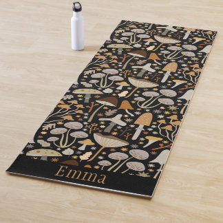 Tapis De Yoga Champignons Forêt de bois Cottagecore Motif