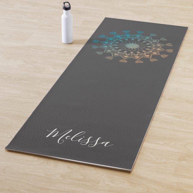 Tapis De Yoga Charcoal Mandala Mindfulness Yoga Mat (En situation)